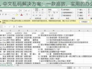 EXCEL 中文乱码解决方案：一款高效、实用的办公软件