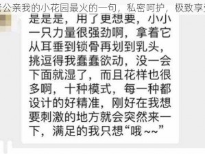 老公亲我的小花园最火的一句，私密呵护，极致享受