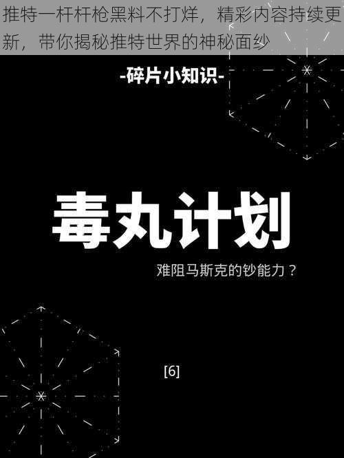 推特一杆杆枪黑料不打烊，精彩内容持续更新，带你揭秘推特世界的神秘面纱