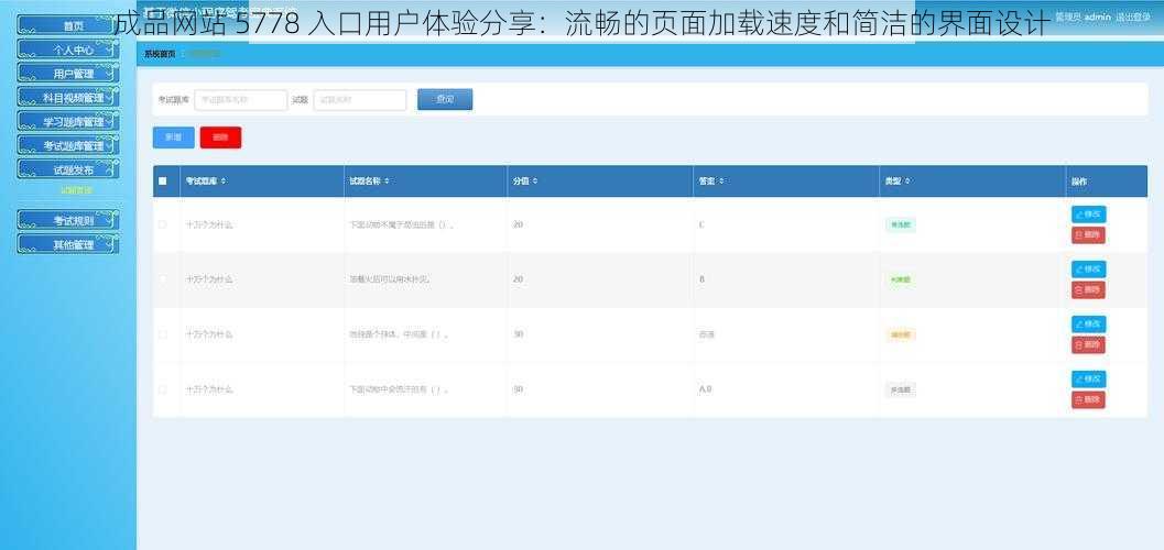 成品网站 5778 入口用户体验分享：流畅的页面加载速度和简洁的界面设计