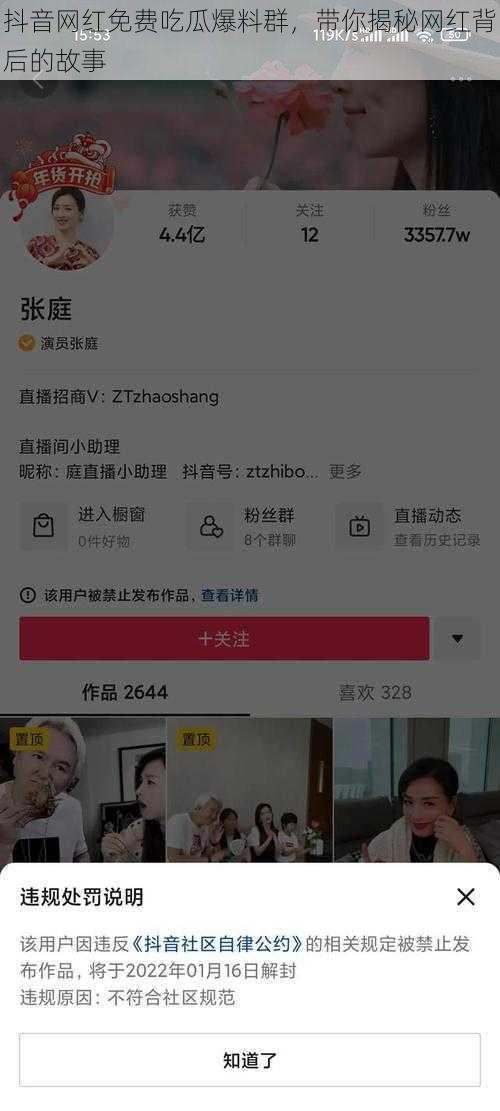 抖音网红免费吃瓜爆料群，带你揭秘网红背后的故事