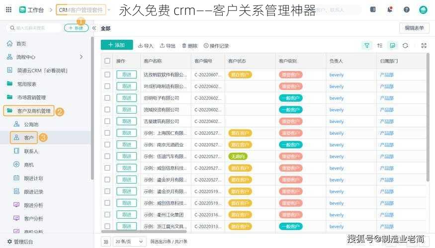 永久免费 crm——客户关系管理神器