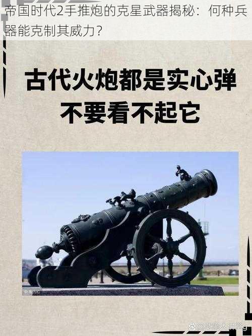 帝国时代2手推炮的克星武器揭秘：何种兵器能克制其威力？