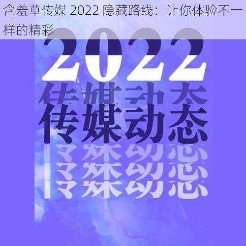 含羞草传媒 2022 隐藏路线：让你体验不一样的精彩