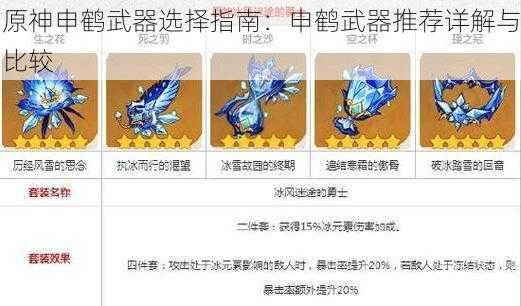 原神申鹤武器选择指南：申鹤武器推荐详解与比较