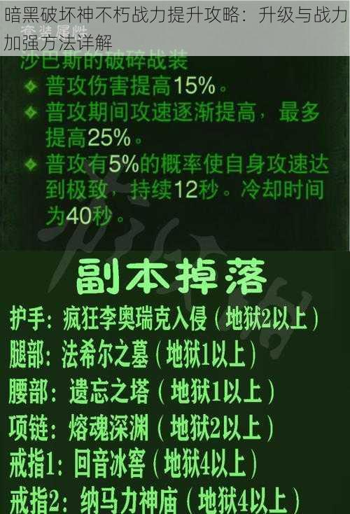 暗黑破坏神不朽战力提升攻略：升级与战力加强方法详解