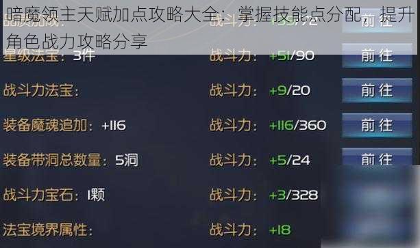 暗魔领主天赋加点攻略大全：掌握技能点分配，提升角色战力攻略分享